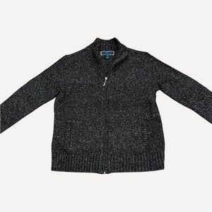 Karen Scott Women’s Charcoal Zip-Up Sweater